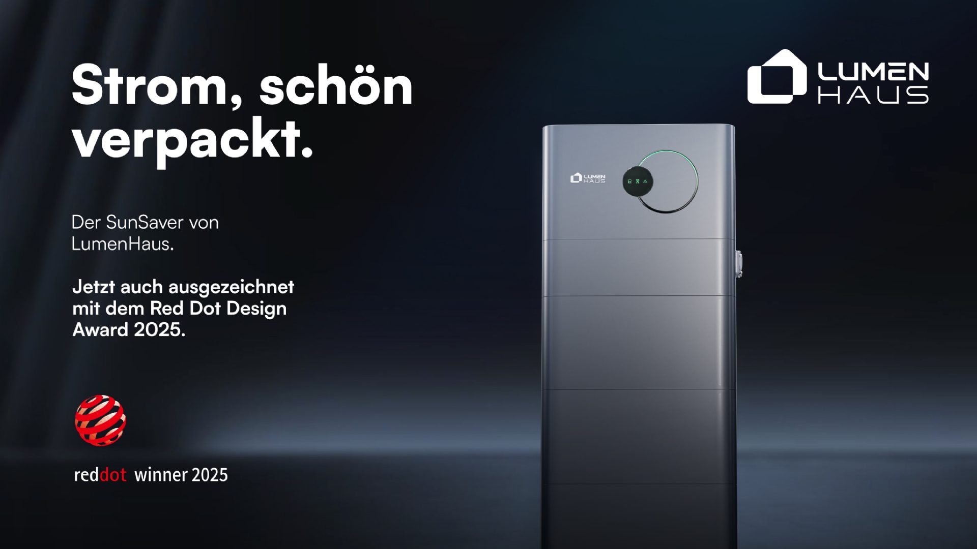 LumenHaus Wins Red Dot Award for Design Excellence with SunSaver All-in-One ESS